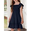 blibean Tween Girls Summer Dress Kid Ruffle Short Sleeve Dresses