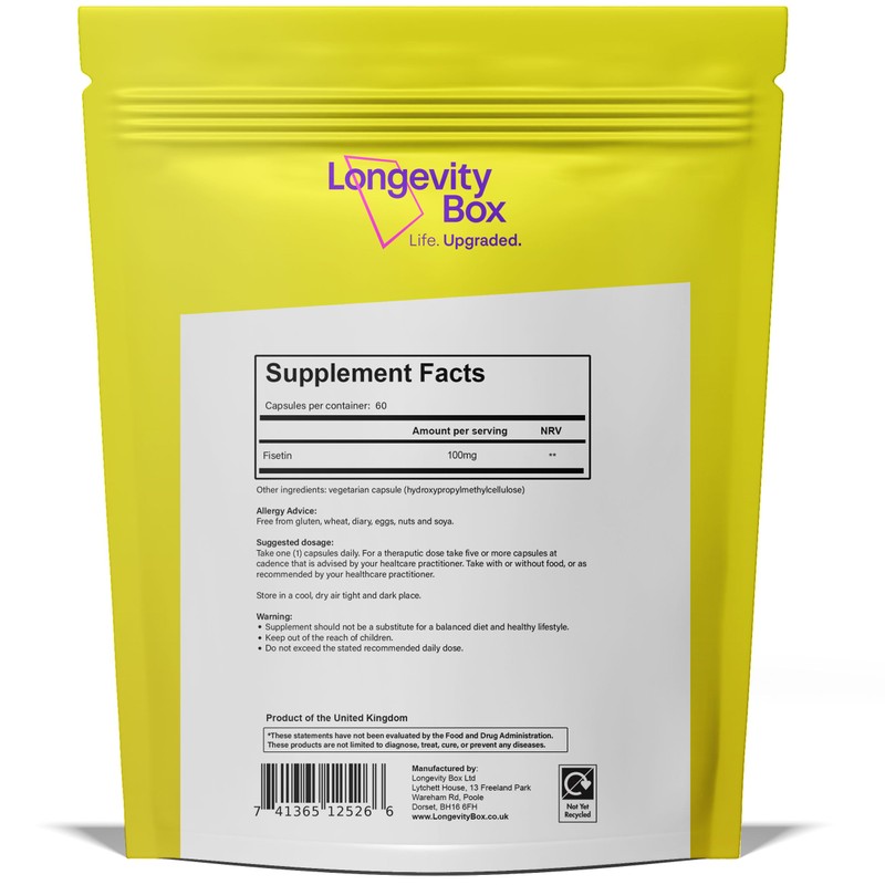 Longevity Box Longevity Box Fisetin 100mg x 60 Capsules -