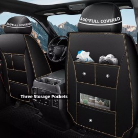 Car Front Rear Truck Seat Covers For GMC Sierra 1500 2019-2024 Leather Full Set