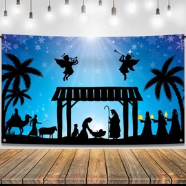 KatchOn, Holy Nativity Christmas Banner - Large, 72x44 Inch | Christmas Backdrop | Nativity Scene Backdrop | Christmas Nativity Backdrop for Christmas Party Decorations | Nativity Party Decorations