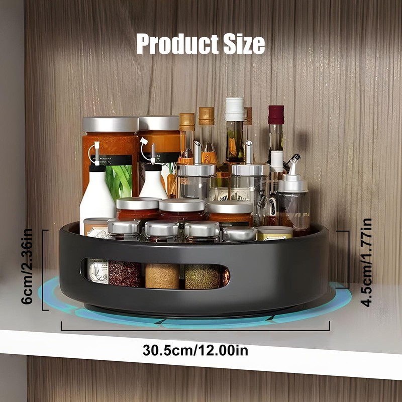 360° Rotating Spice Rack Space Saving Steel Rotating Container for