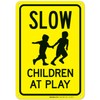 Slow Children at Play with Kids Playing Image Sign, Traffic