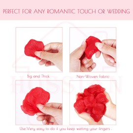 HOSSIAN 1600PCS Red Silk Rose Petals for Valentine's Day-Romantic Night-Wedding-Proposal Anniversary Flower Decorations
