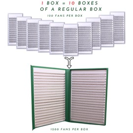 XXL Box | 6D | L curl | 1200 Premade Volume Fans Eyelash Extension | Mix 8 Sizes in 1 | 9-16mm | 0.07 | Pinneacle Lash | For Lash Artists, Professional Lash Extension | Handmade Promade Fans (L curl)