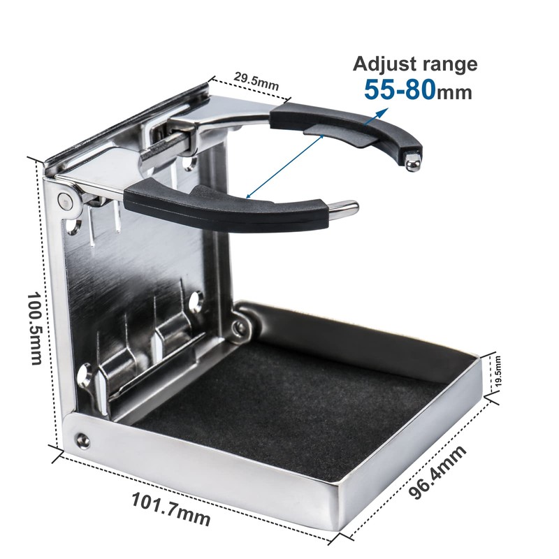 XinKunmarine 2PCS Boat Cup Holder,Stainless Steel Adjustable Holder for Cup