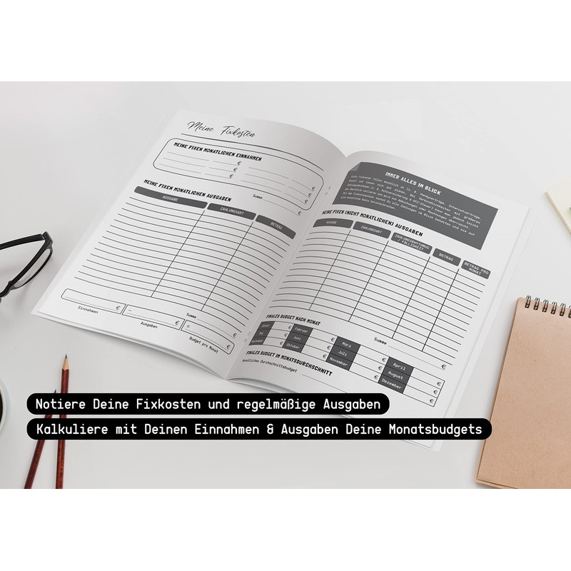 Financial Planner DIN A4 - Track Monthly Income, Expenses &