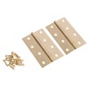 2X Brass 100mm Steel Butt Hinges - Polished Metal Left