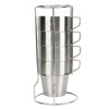 4PCS Camping Double Layer Cups Stainless Steel Food Grade Plastic
