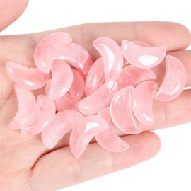 XIANNVXI 10 PCS Rose Quartz Crystal Moon Healing Gemstones Set Rose Quartz Stones Crescent Moon Gifts Crystals Bulk Cute Rose Quartz Gifts