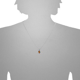 Ines Necklace with Pendant 925/000 Silver Amber, Silver, Silver 925, silver-coloured, white.