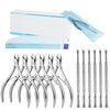12 Pcs Cuticle Trimmer with Pusher, Stainless Steel Manicure Pedicure