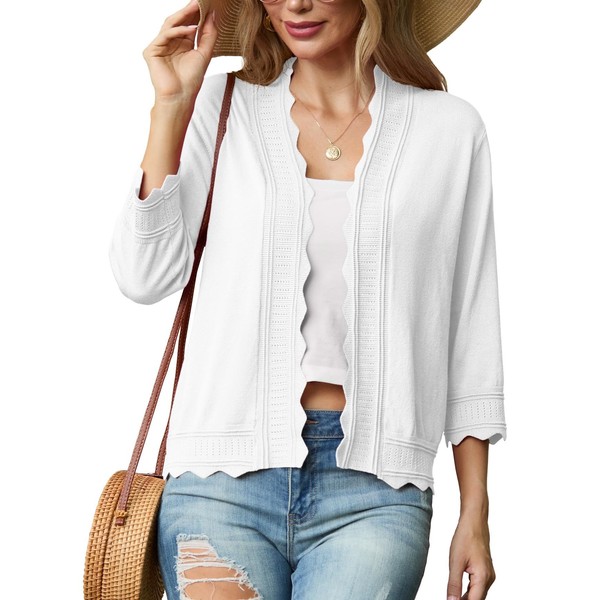 GRECERELLE Womens Summer Cardigan Knit Jumpers Shrugs Ladies Lightweight Soft