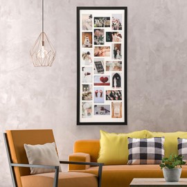 20 Openings 4x6 Picture Collage Frame - Wall Mounted Multi Picture Display for 20 Photos,Mordern Wooden Style,Easy to Swap (Black *1)
