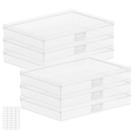 Lifewit 6 Pcs Caja Organizadoras Fotos Plástico,Caja Almacenamiento con 10 x 15 cm Fundas Interiores Fotos,Caixa Arrumação para Organizar Fotografías/Tarjeta/Imagen/Sello, Caja Almacenaje para Oficina