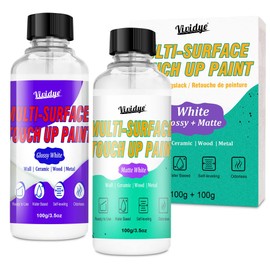 White Touch Up Paint Kit, 2x3.5oz High Gloss and Matte White Touch Up Paint Pen, Multi-Surface Repair Paint for Scratches, Chips on Wall, Door, Cabinets,Furniture, Wood and Ceramic, Quick-Dry