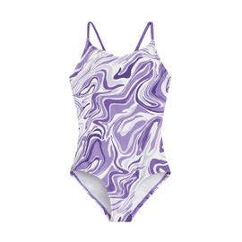 Kanu Surf Girls' Hurricane Beach Sport UPF 50+ 1-Piece Swimsuit, Gigi Purple, 10 Years
