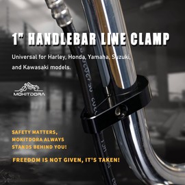 MoKitDora 1" Handlebar or Frame Mount Clutch Throttle Cable Clamp Brake Line Clips for Harley and Other Motorcycles, Chrome