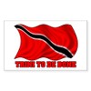 CafePress Trini to De Bone W/Flag Sticker (Rect.) Rectangle Bumper