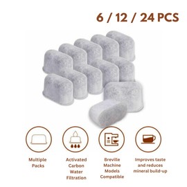 Replacement Water Filters Compatible with Breville Barista Express BES870 & Duo-Temp Pro BES810 Machines (6 Filters)