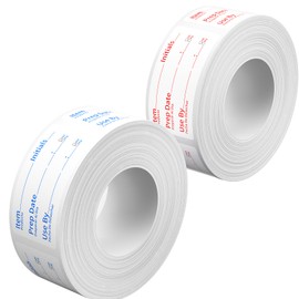 2 Rolls 1200 Pieces Removable Food Stickers, Easy Peel Off Food Freezer Lables, Perfect for Labeling and Organizing, Reminder Food Storage Labels