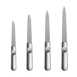 4 Pcs Sapphire Nail File, Metal Nail Files, Professional Nail File Care for Men and Women, Pedicure Manicure Accessories, Ergonomic Handle | Professional Nail File Care for Men and Women, Pedicure Manicure Accessories, Ergonomic Handle