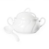 dingdaer Ceramic Serving Soup Tureen Bowls with Lid and soup