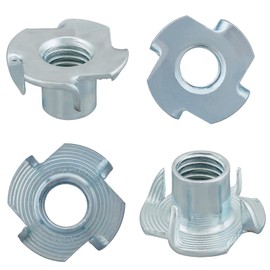 Drive-in Nuts with 4 Drive-In Tips, Galvanised Steel, Choice of M4 M5 M6 M8 M10 (Pack of 12, M5 x 8 mm)