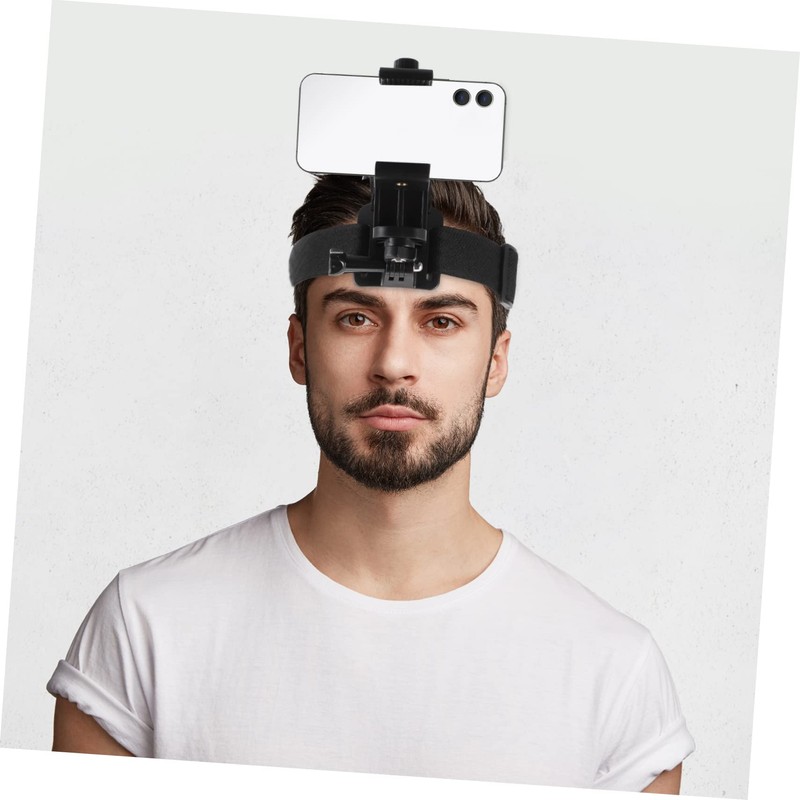 TEHAUX 2 Sets Head Mounted Phone Rack with Headband for