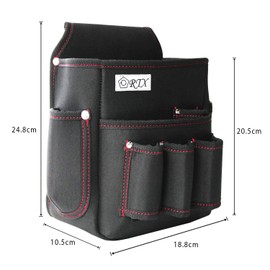 YOTENKA Nail Bag, Waist Bag, Electrician's Waist Bag, Tool Insert, Work Belt, Holder, Two-Tier, Durable, Lightweight
