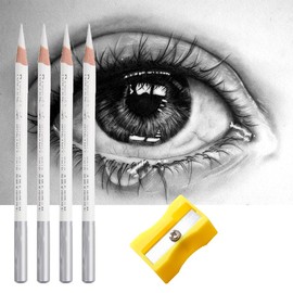Sketching Highlight Pen, White Charcoal Pencil, White Charcoal Pencils, 4 Pieces White Charcoal Pencil, Drawing White Pencils, White Charcoal Pencils, Professional Sketching Highlight Pen