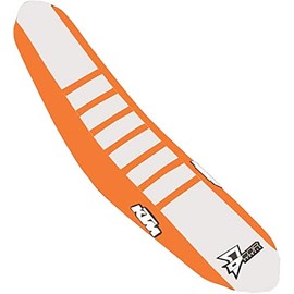 D'COR SEAT COVER ORANGE/WHITE, ORANGE RIBS - compatible with KTM SX/F 125-450 30-30-220