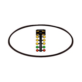 CafePress Drag Racing Christmas Tree Patches Patch, 4x2in Printed Novelty Applique Patch