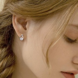 Lucpee Lymphatic Earrings, Slimaoo Halolux Lymphvity Germanium Earrings Lymph Flow Drainage Detox Magnetogen Acupuncture Therapy Slimming Sparkly Zircon Jewelry Gift (Silver)