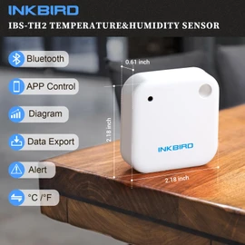 Inkbird IBS-TH2 Bluetooth Thermometer&Hygrometer, Smart Sensor with Alerts, Calibration, Interval Setting, Graph and Data Export, Temperature&Humidity Data Logger for Reptiles, Home, Greenhouse