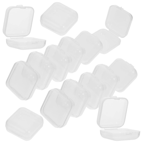 Hemoton 100pcs Clear Storage Boxes Empty Storage Holder Square Mini