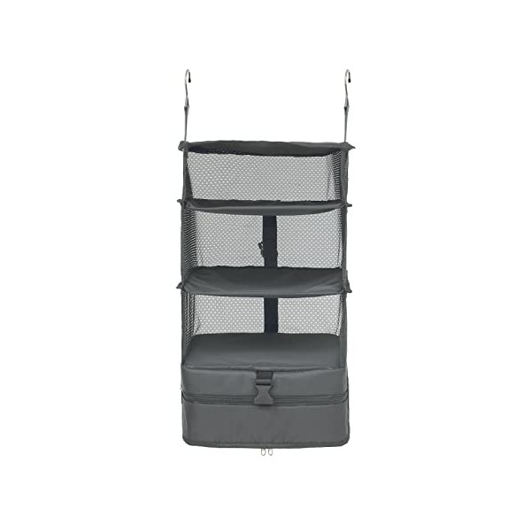 Surblue Hanging Closet Storage Bag Collapsible 3-Shelf Washable Oxford Fabric