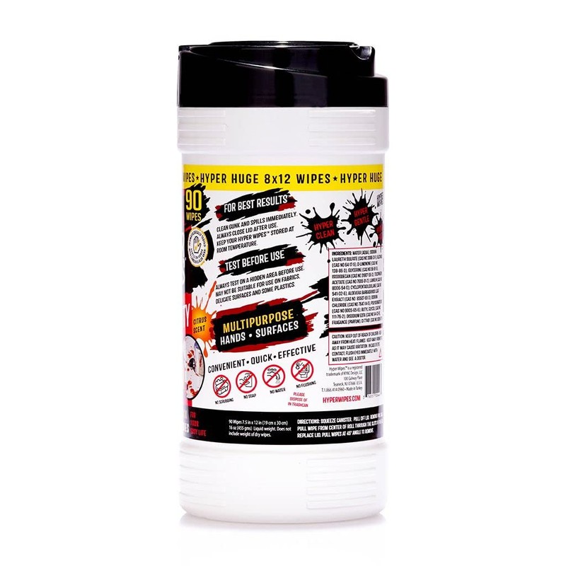 Hyper Wipes, 2 Pack Heavy Duty Hand & Tool Cleaning