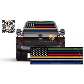 American Flag First Responders  Rear Window Perforated Graphic Decal Truck Cars