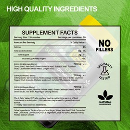 MEGNETA Super Greens & Fruits Gummies : 25 Veggies + 23 Fruits for Antioxidants, Immunity & Gut |Vitamins and Fiber|120 Gummies, 60-Day Supply