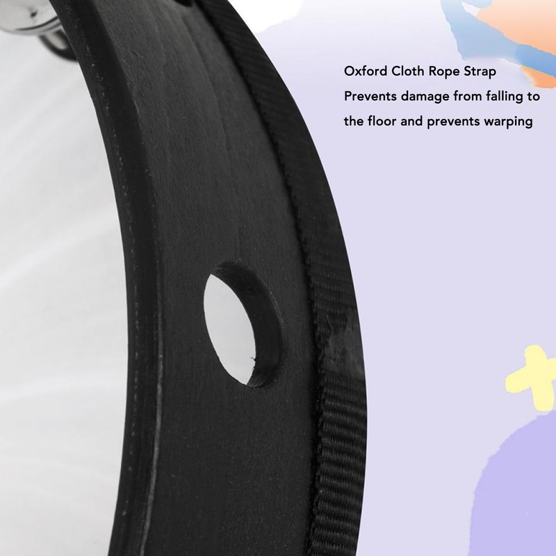 Handheld Tambourine 10 Inch Double Layer Bell Piece Solid Wood