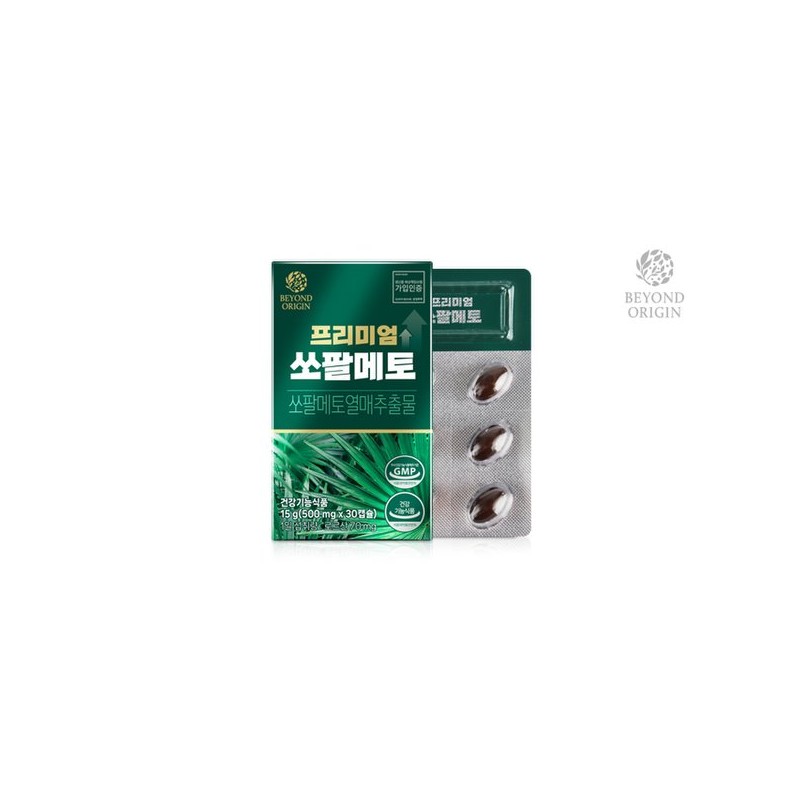 Beyond Origin 프리미엄 쏘팔메토 500mg x 30캡슐 Premium Saw Palmetto