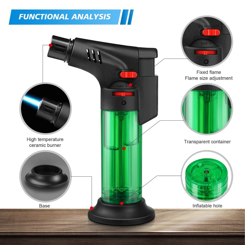 Samniu 4 Pack of Torch Lighter, Jet Flame, Butane gas,