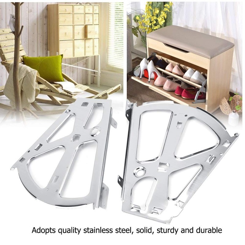 DGTRHTED 2Pcs Stainless Steel Shoes Cabinet Hinges, 2 Layers, Silver,