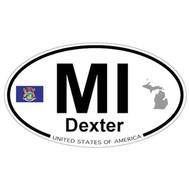 US Decal, Inc. Dexter, Michigan Oval Sticker with State Flag