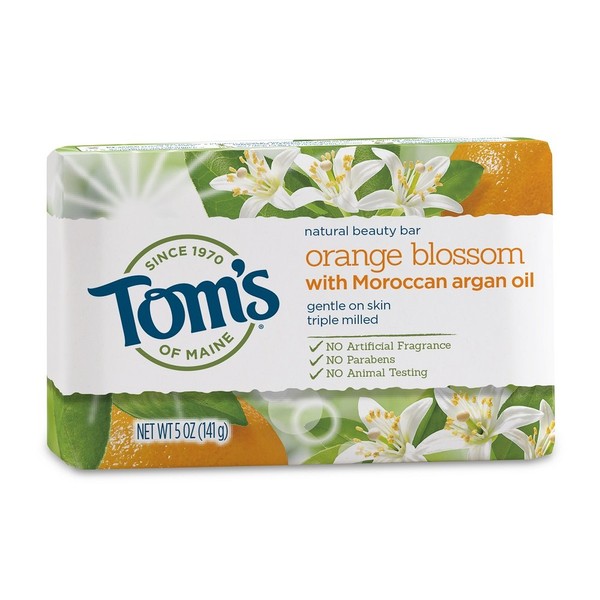 Tom's of Maine Natural Beauty Bar Soap, Orange Blossom With Moroccan Argan Oil, 5 oz. 6-Pack
