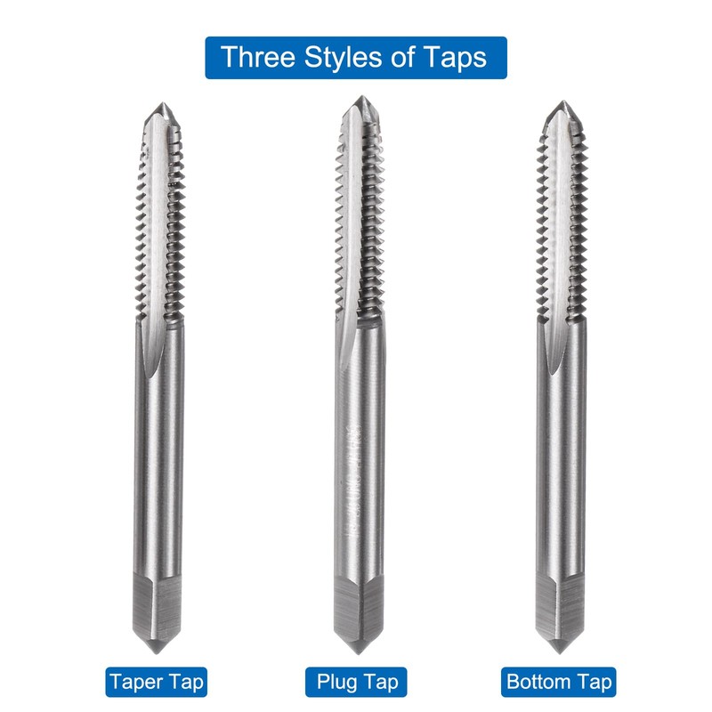 sourcing map 3pcs Hand Tap Set, 1/4-20 UNC Taper/Plug/Bottom Thread