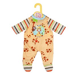 Dolly Moda Zapf Creation 871478 Romper with Giraffe 43 cm Doll Romper for 39-46 cm Dolls, Yellow with Colourful Sleeves