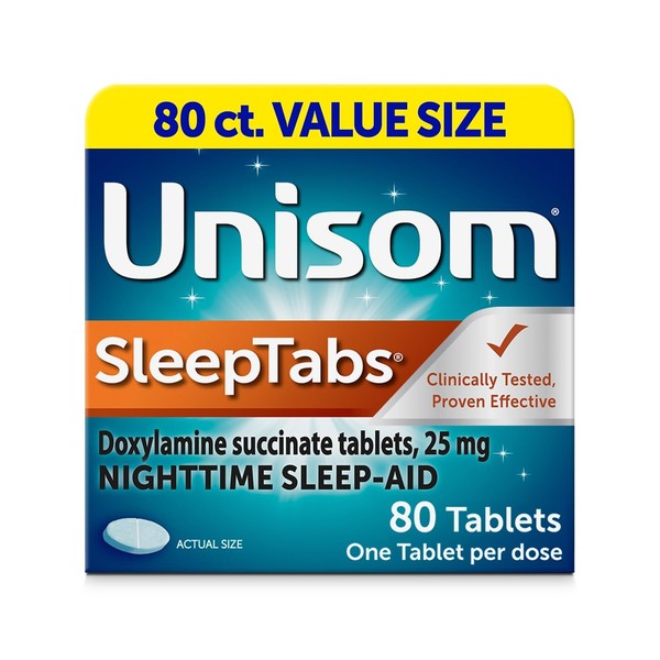 Unisom SleepTabs, Nighttime Sleep-aid, Doxylamine Succinate, 80 Tablets