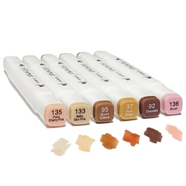 6pcs Skin Tone Alcohol Markers,Dual Double Tips Art Markers Drawing Sketched for Adult Brginner(Skin Tone)