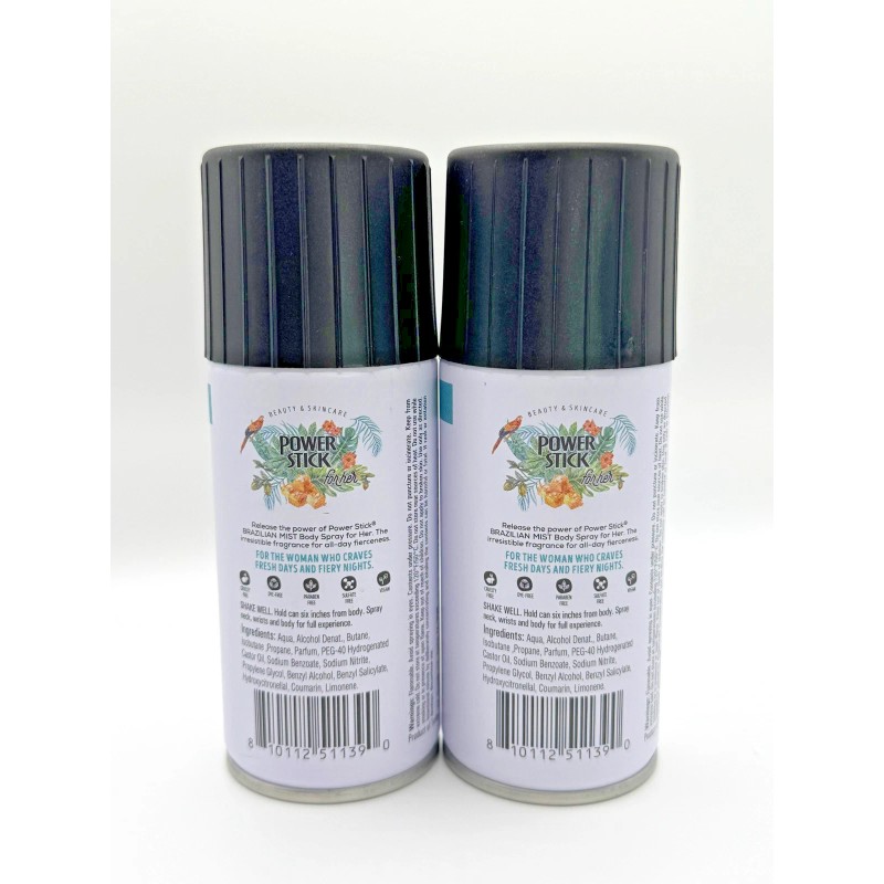 Power Stick Brazilian Mist Body Spray 2-Pack (Pistachio & Salted